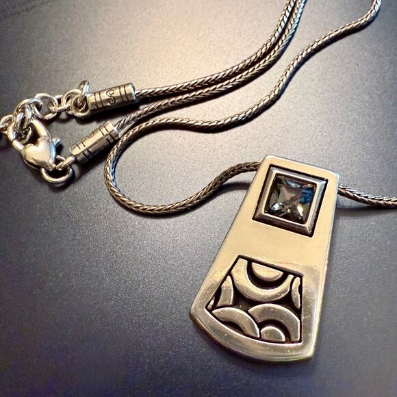 Reversible Brighton Bloc Haus Silver Plated Crystal Pendant - Picture 1 of 10